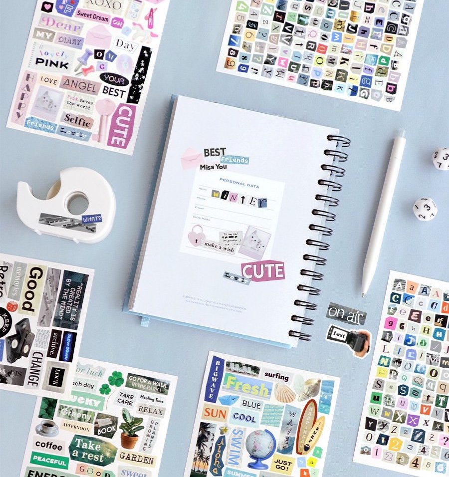 Magazine Collage Sticker Pack | 6sheets – dubudumo