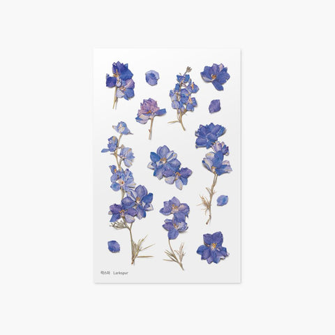 Pressed Flower Sticker [Larkspur] | Printed Dried Flower Sticker