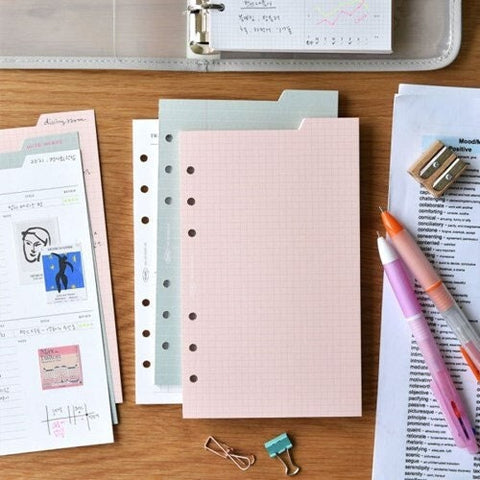 A6 Planner Inserts [5types] | Grid, Line Inserts, Diary Inserts, Refill