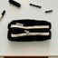 Clam Round Pencil Case [Fur Black Stripe] | Pen Pouch