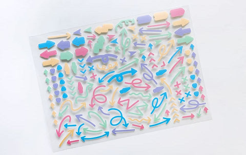 Deco Seal Sticker [Pastel Curved Arrow]
