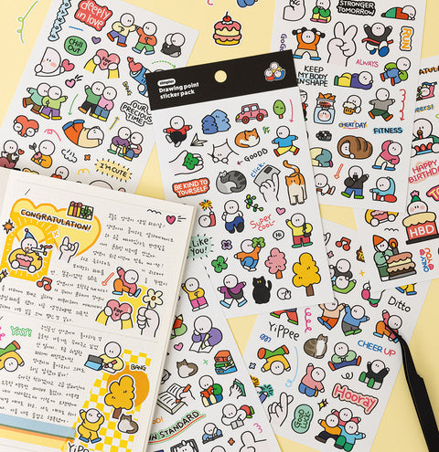 Simpler Drawing Point Sticker Pack | 6sheets