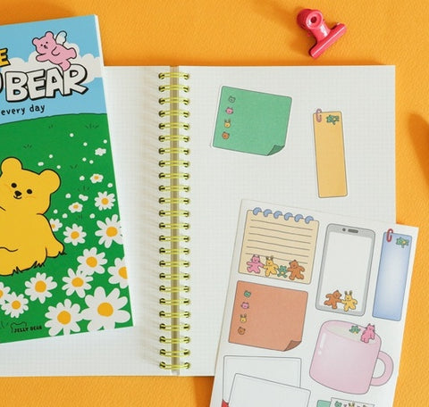 Twin Ring Grid Notebook - 05 Jelly Bear