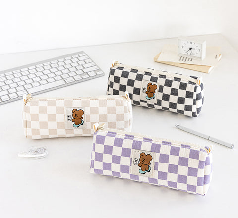 Momossi Checkerboard Pencil Pouch [3colors] | Pen Case