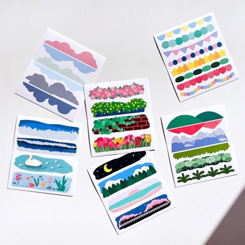 Underline Sticker Set | un cut lines stickers | 18sheets