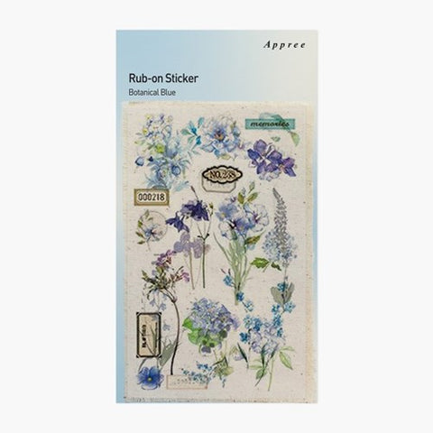 Rub-on Flower Sticker [Botanical Blue] | Printed Dried Flower Sticker