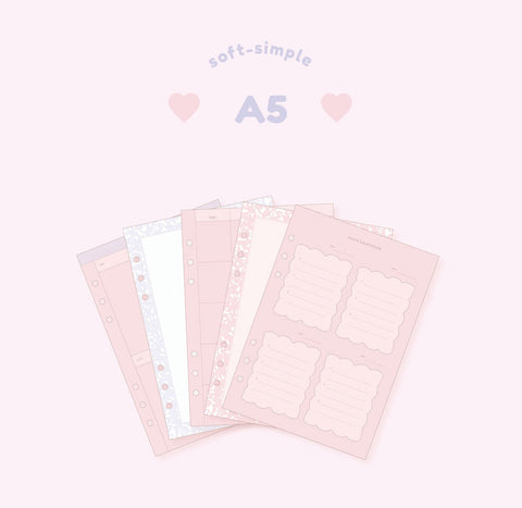 A5 Soft-Simple Inserts [7types] | A5 Refills