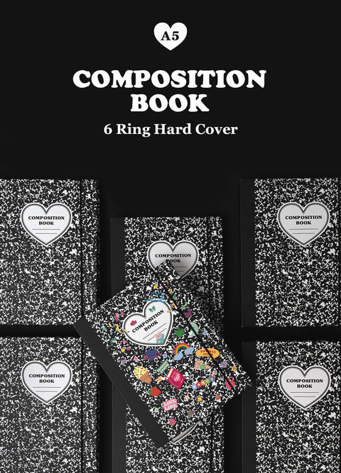 A5 Composition Hardcover Binder_25R | Black Ring