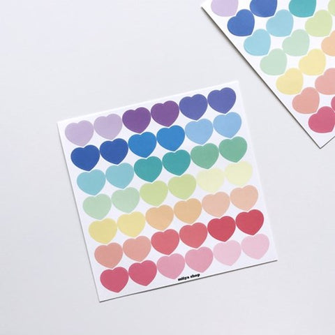 Pastel Mixed Heart Sticker | Planner Deco Sticker