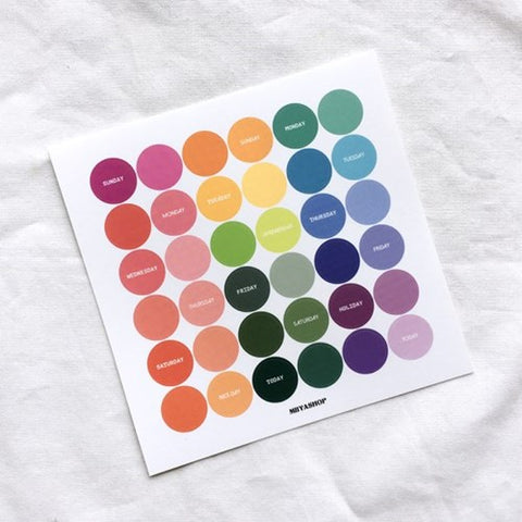 Circle Day of the week Sticker | Planner Deco Sticker