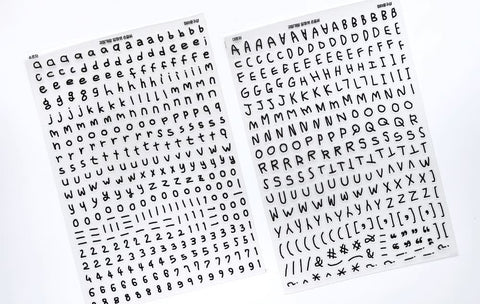 Transparent Alphabet Stickers SET | 2sheets