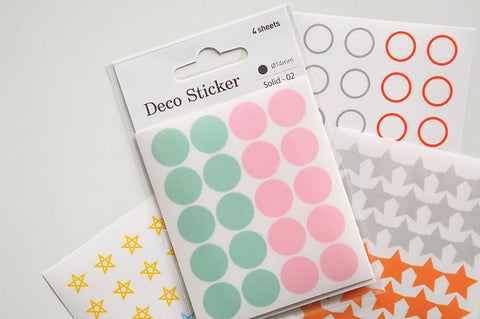 Transparent Circle & Star Sticker Pack ver.3 [12types] | 4sheets