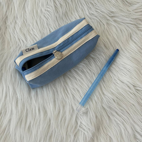 Clam Round Pencil Case [Lagy Blue] | Pen Pouch