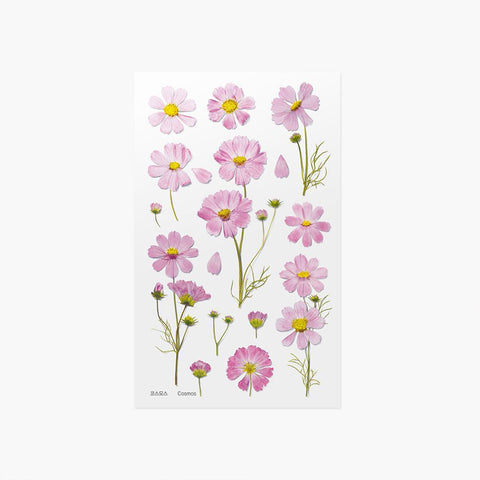 Pressed Flower Sticker [Cosmos] | Printed Dried Flower Sticker
