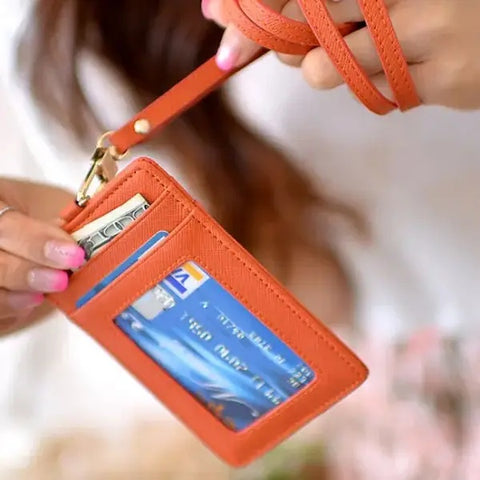 ID Badge Holder Cowhide [3colors] | Lanyard