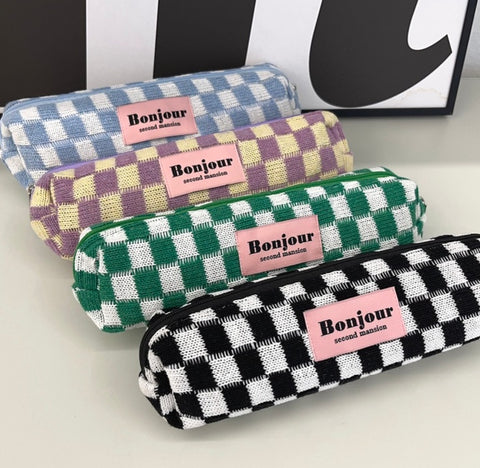 Checkerboard Pencil Case [4colors] | Pen Pouch