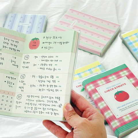 Check & Fruits Daily Diary [4types] | Daily Planner