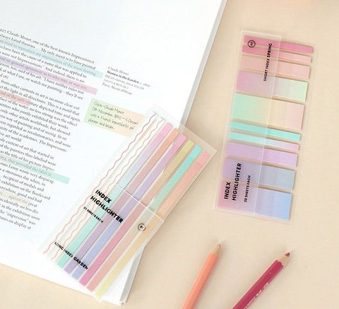 Index Long & Short Highlighter Sticky Notes SET [5types] | SET of 2types