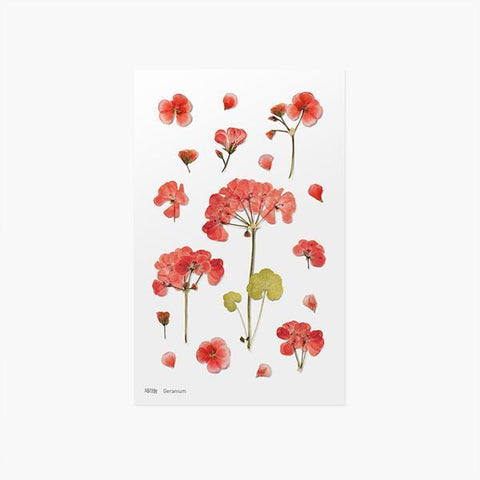 Pressed Flower Sticker [Geranium] | Printed Dried Flower Sticker