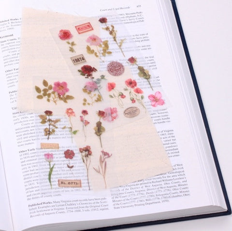 Rub-on Flower Sticker [Botanical Pink] | Printed Dried Flower Sticker