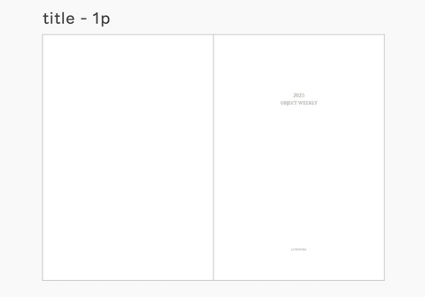 2025 Object Weekly Planner [5colors]