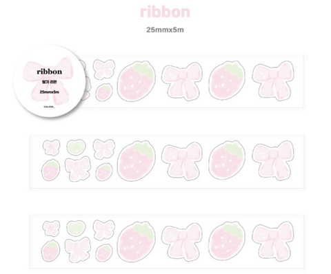 Strawberry Ribbon Kiss Cut Tape