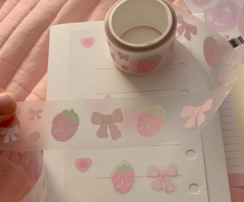 Strawberry Ribbon Kiss Cut Tape