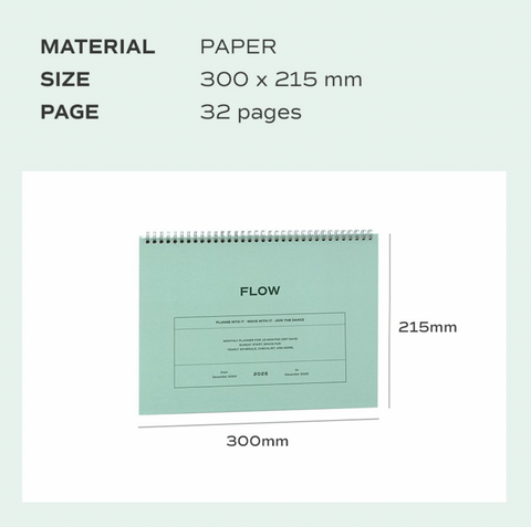 2025 Flow Monthly Planner A4 | 2025 Desk Calendar