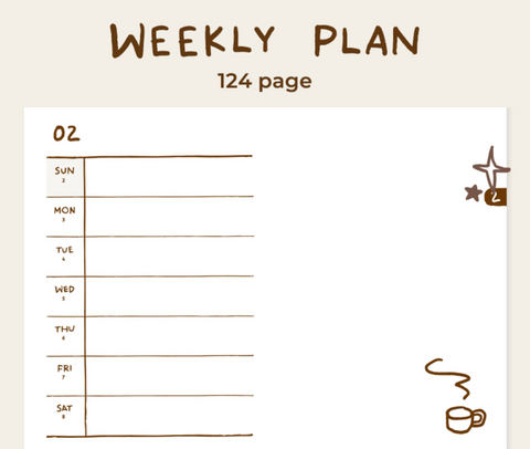 2025 Doodling Weekly Planner [3colors] | 2025 Weekly Diary