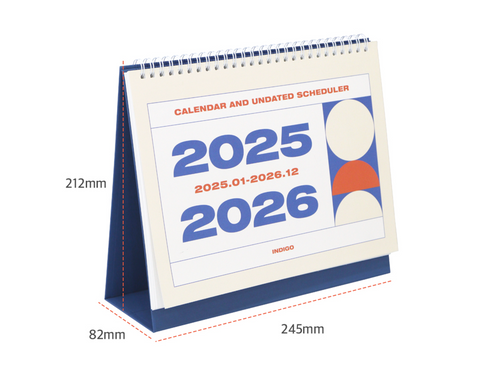 2025-2026 Desk Calendar + Undated Scheduler