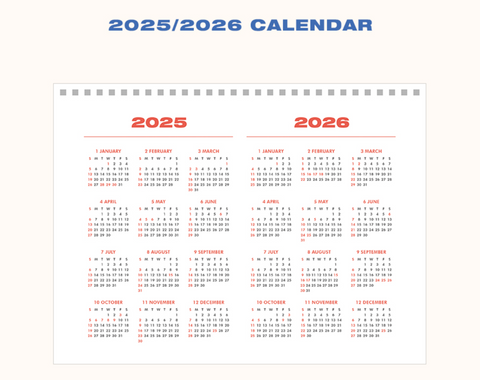 2025-2026 Desk Calendar + Undated Scheduler