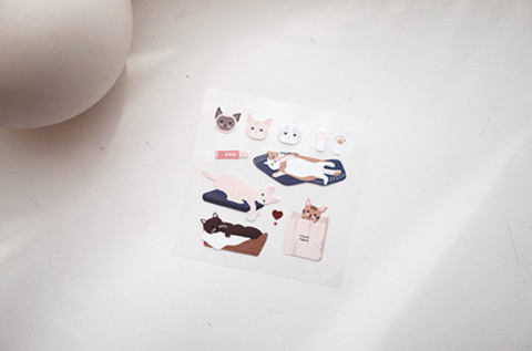 Planner Seal Stickers [1532 nyang nyang] | kitty cat