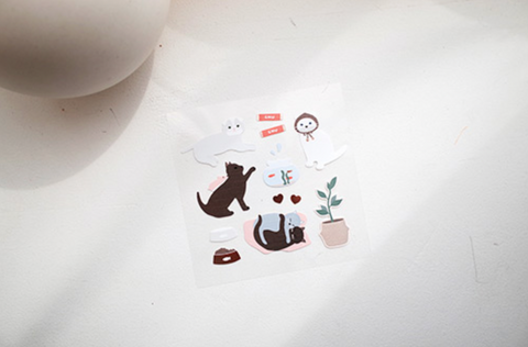 Planner Seal Stickers [1532 nyang nyang] | kitty cat