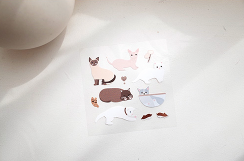 Planner Seal Stickers [1532 nyang nyang] | kitty cat