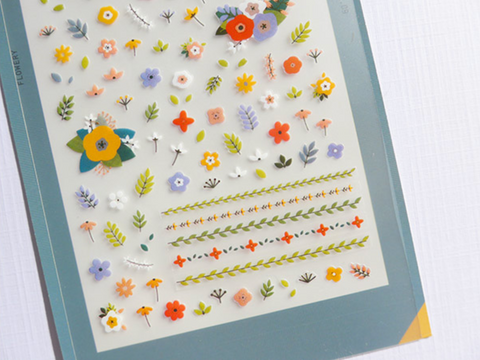 Planner Stickers [1070 flowery] | nail sticker