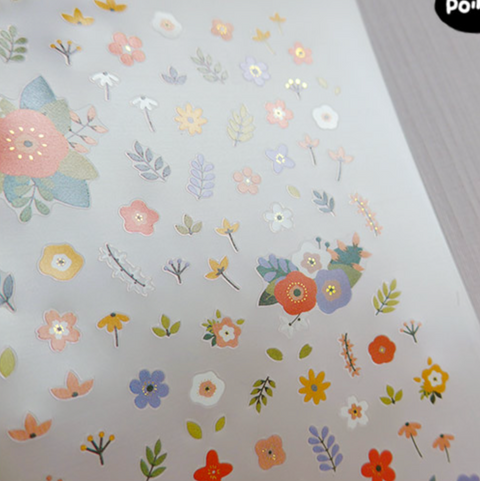 Planner Stickers [1070 flowery] | nail sticker