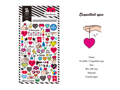 Planner Stickers [2026 coquettish eyes] | heart