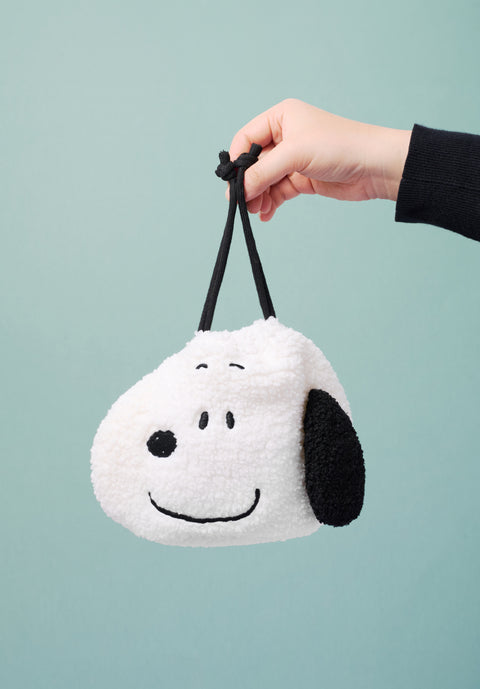 Peanuts Snoopy Pompom Face String Pouch