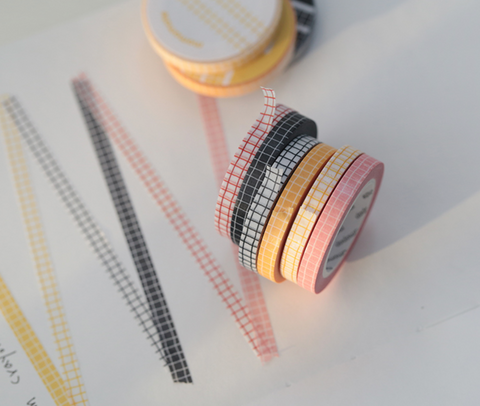 MOMOMATAE Crayon Check Slim Masking Tape [10colors]