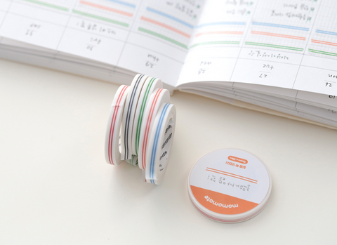 MOMOMATAE Crayon Check Slim Masking Tape [10colors]