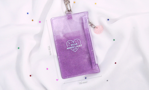 MOONLIGHT TWINKLE NECK ZIPPER CASE [Black] | ID Badge Holder | Lanyard