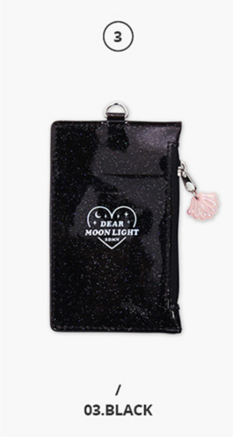 MOONLIGHT TWINKLE NECK ZIPPER CASE [Black] | ID Badge Holder | Lanyard