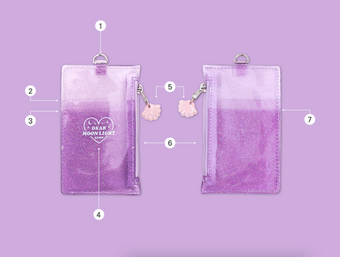 MOONLIGHT TWINKLE NECK ZIPPER CASE [Black] | ID Badge Holder | Lanyard