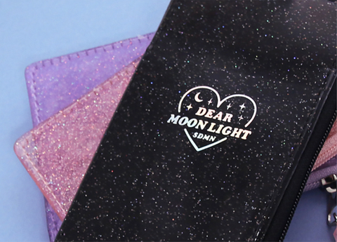 MOONLIGHT TWINKLE NECK ZIPPER CASE [Black] | ID Badge Holder | Lanyard