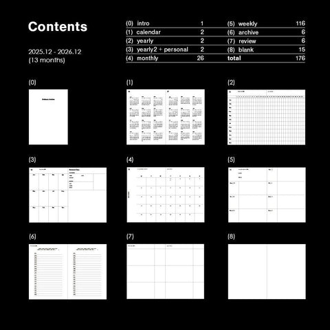 2026 Ordinary Archive Weekly Planner [6colors]