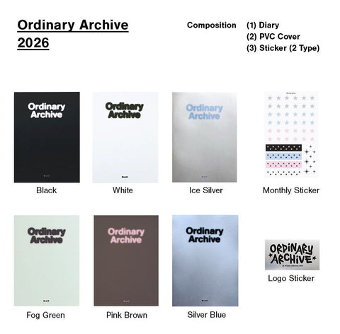 2026 Ordinary Archive Weekly Planner [6colors]
