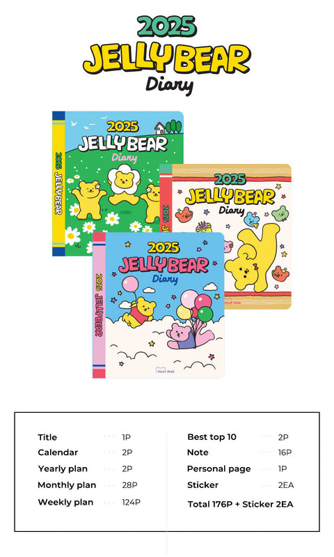 2025 Jelly Bear Weekly Diary [3types] | 2025 Weekly Planner