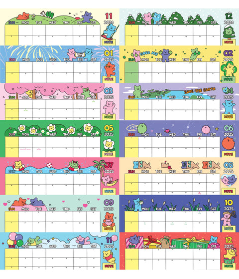 2025 Jelly Bear Weekly Diary [3types] | 2025 Weekly Planner