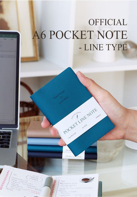 Official A6 Pocket Handy Line Notebook [4colors]