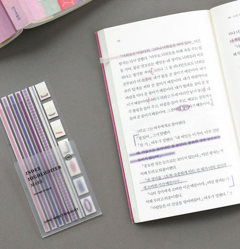 Index Long Highlighter Mark Sticky Notes [4types]